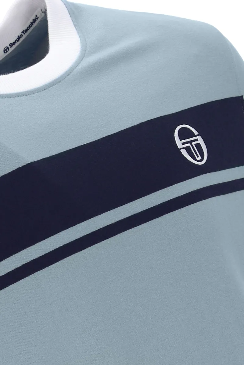Sergio Tacchini Masters T-shirt Lead / Maritime Blue / White-3