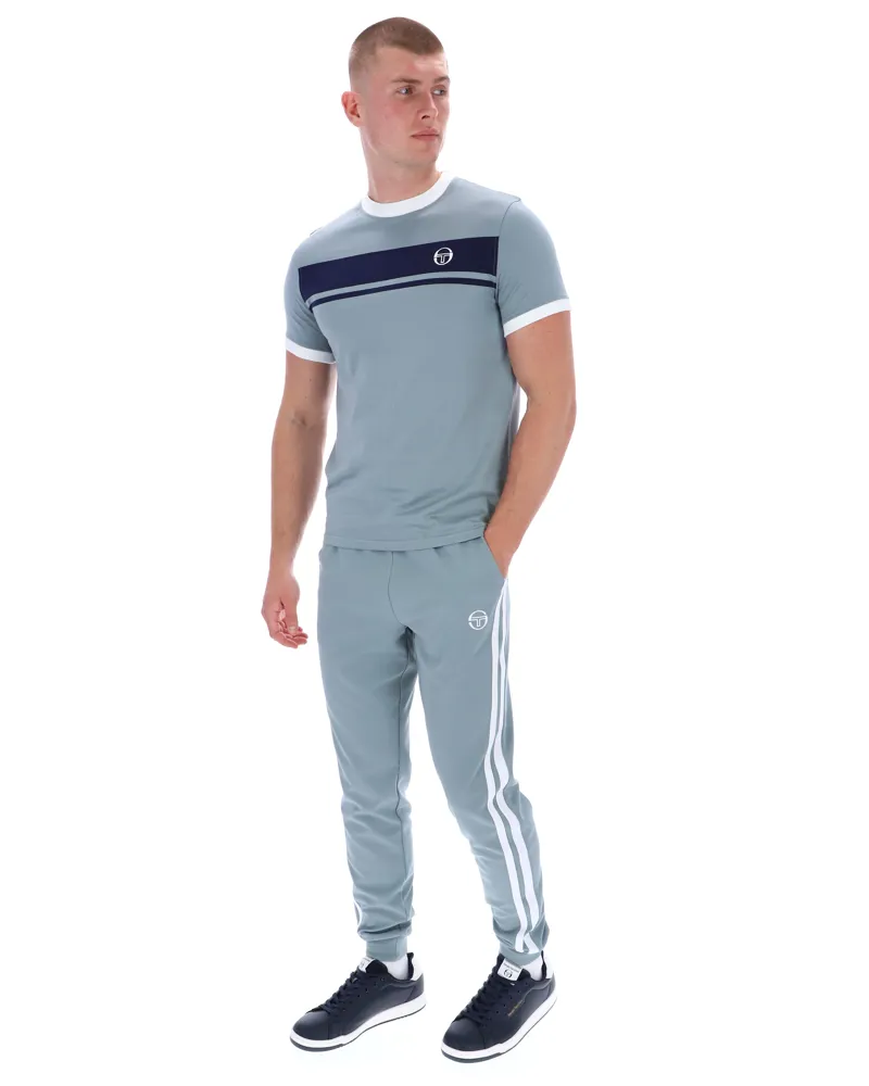 Sergio Tacchini Masters T-shirt Lead / Maritime Blue / White-7