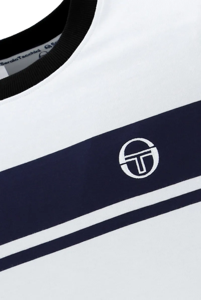 Sergio Tacchini Masters T-shirt White / Maritime / Black-3