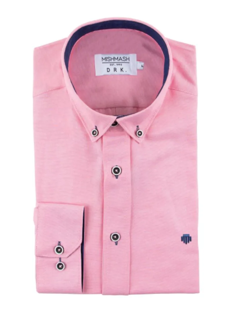 Mish Mash Summit Classic Oxford Shirt Washed Red-1