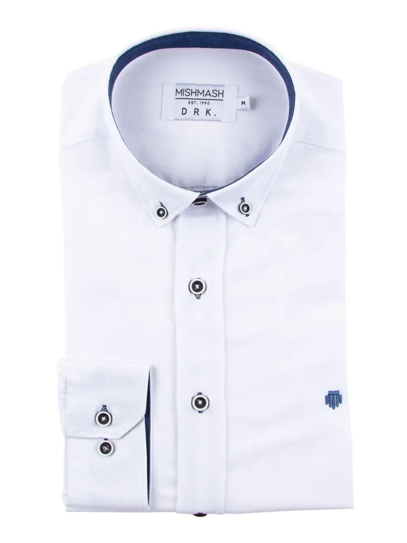 Mish Mash Summit Classic Oxford Shirt White-2