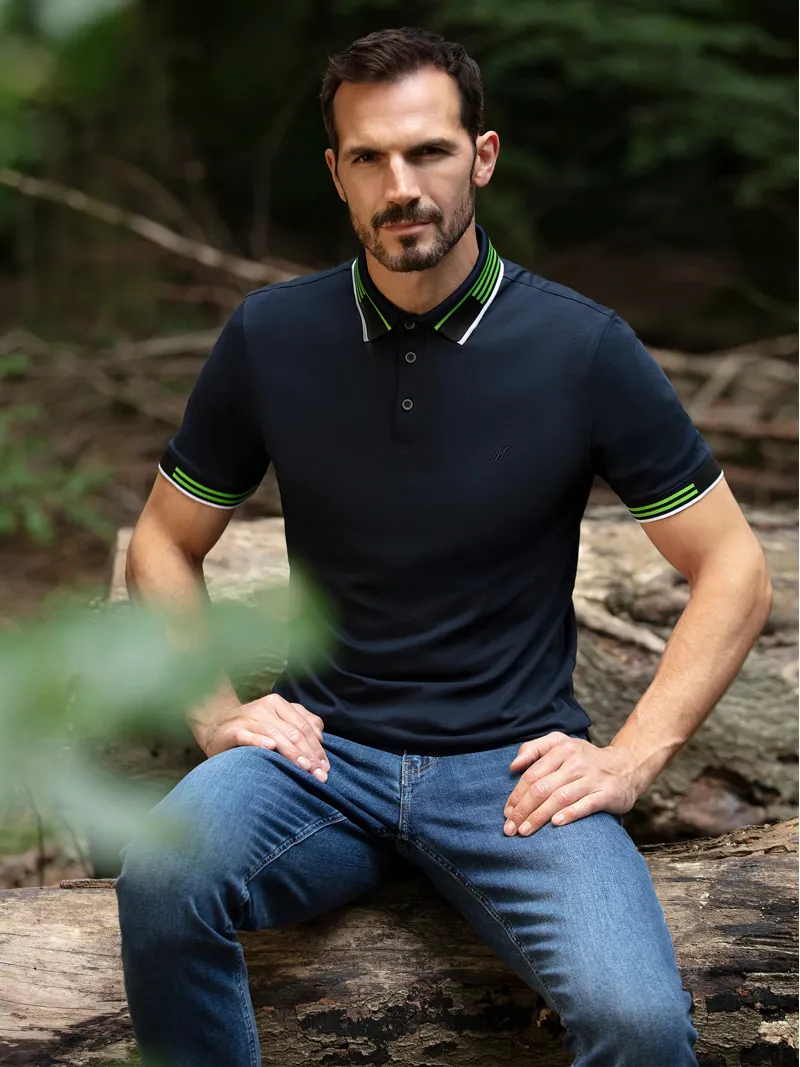 Mish Mash 2961 Oslo Polo T-shirt Navy/Green-1