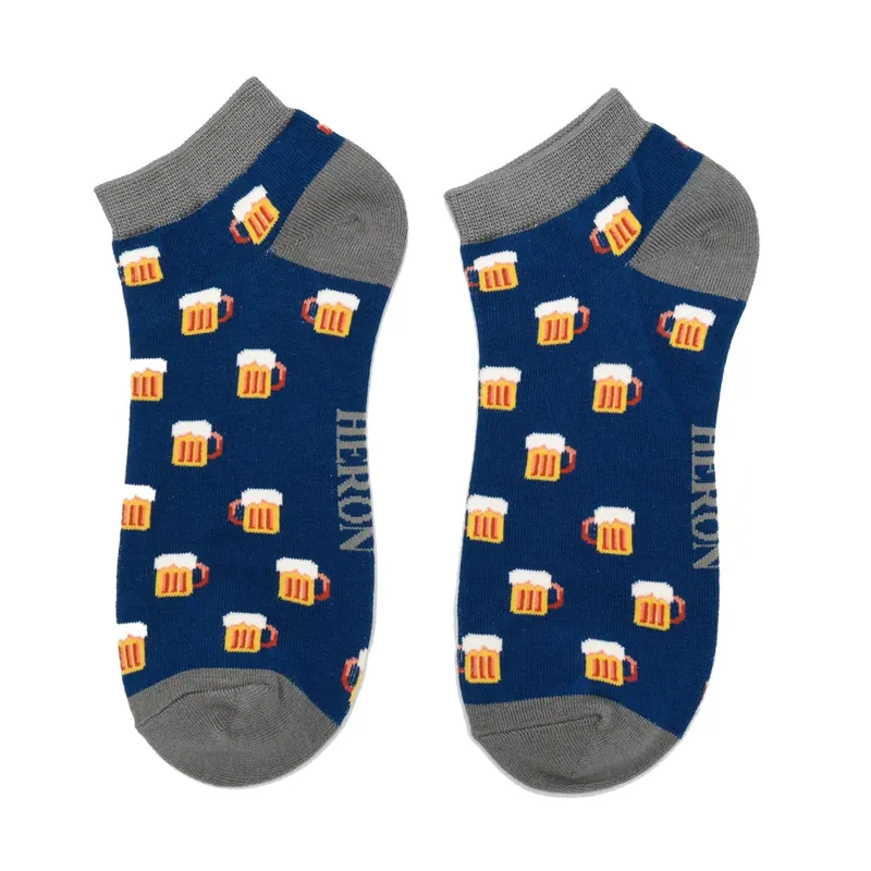 Mr Heron MHT001 Bamboo Trainer Beer Socks Navy