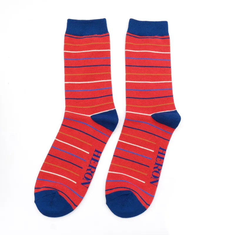 Mr Heron MH268 Bamboo Stripe Socks Conker