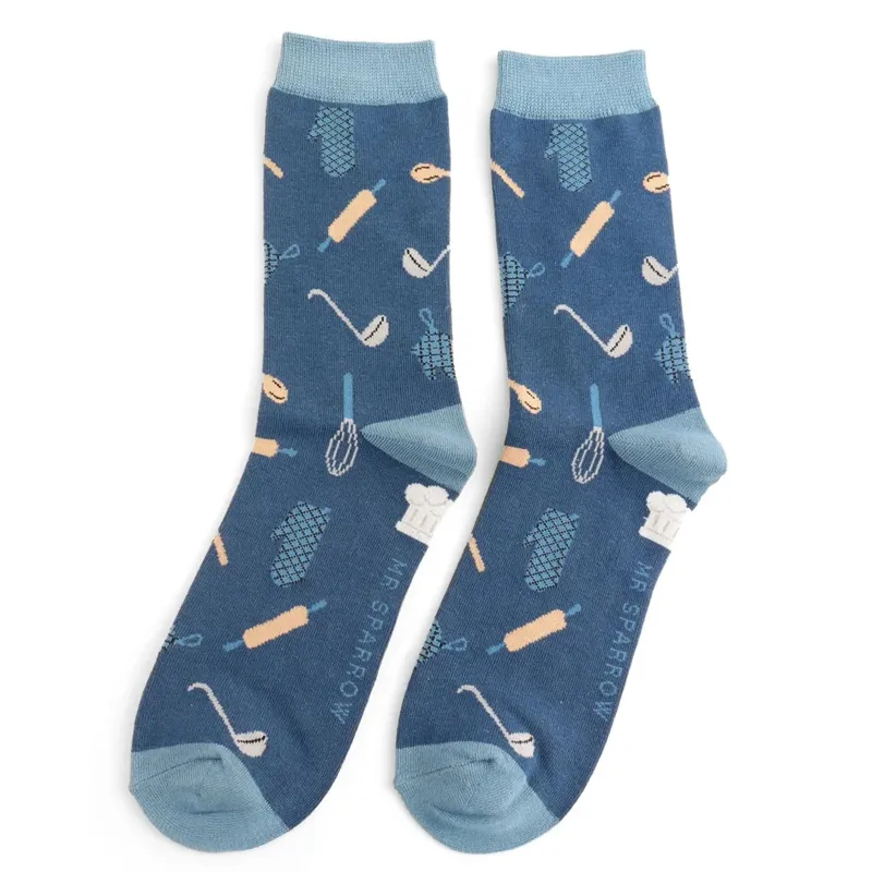 Mr Heron MR017 Bamboo Chef Socks Navy