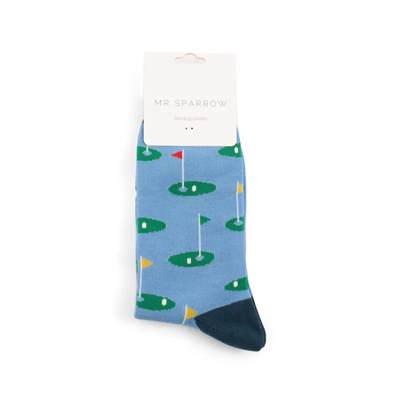Mr Heron MR045 Bamboo Golf Socks Sky-1
