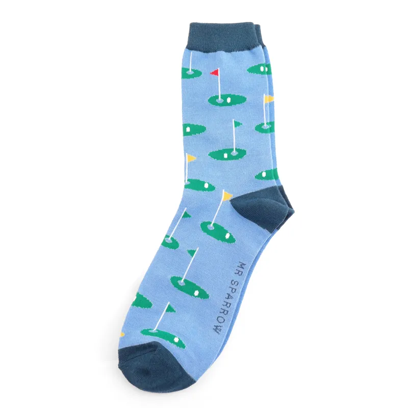 Mr Heron MR045 Bamboo Golf Socks Sky