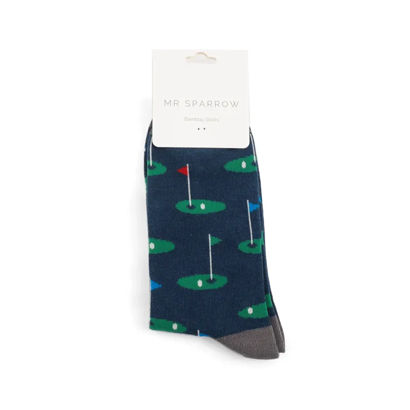 Mr Heron MR046 Bamboo Socks Golf Navy-1