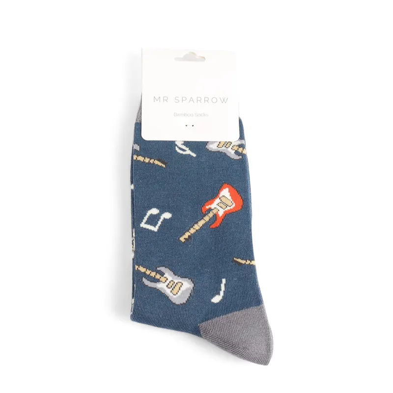 Mr Heron MR058 Bamboo Guitar Socks Navy-1