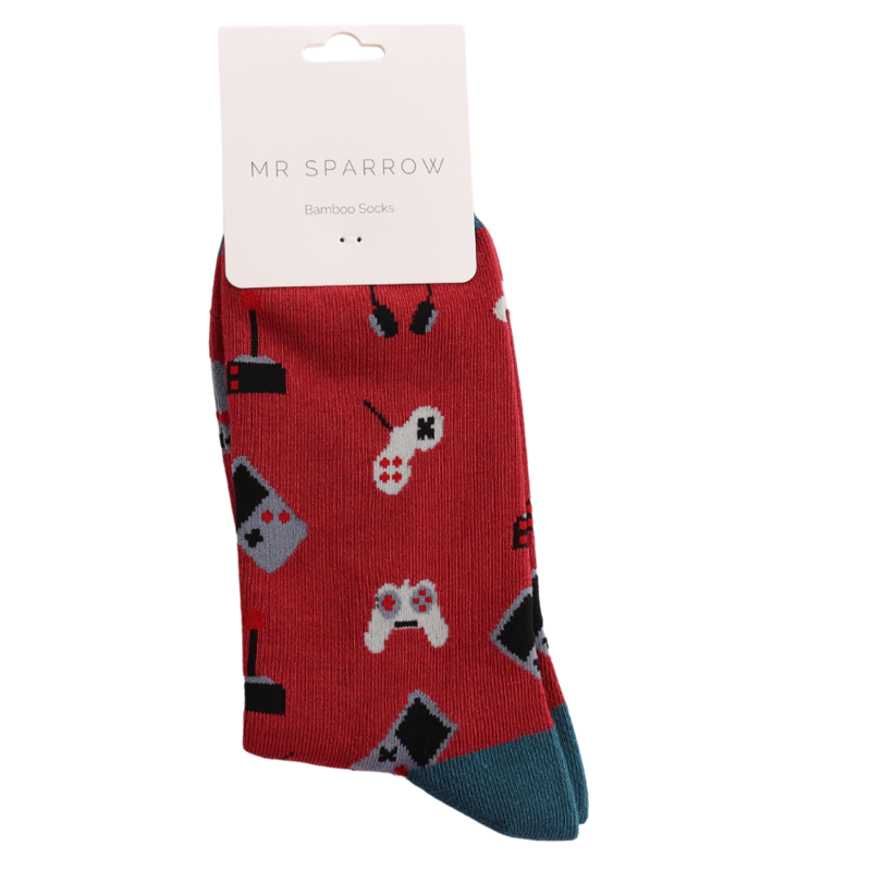 Mr Heron MR106 Bamboo Gaming Socks Oxblood-1