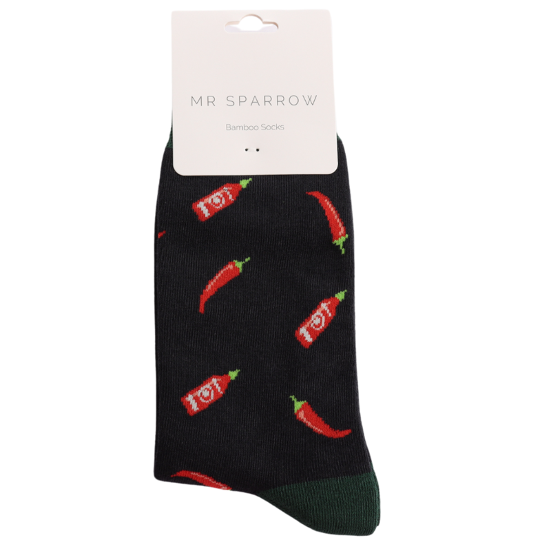 Mr Heron MR109 Bamboo Something Spicy Socks Black-2