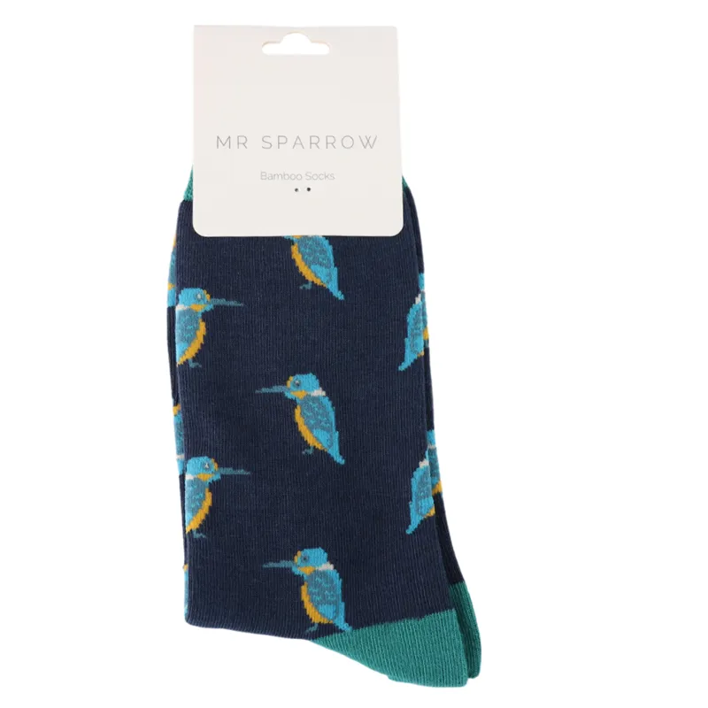 Mr Heron MR114 Bamboo Kingfisher Socks Navy-1