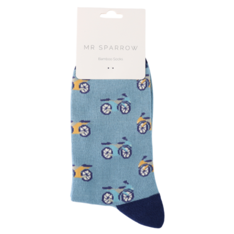 Mr Heron MR115 Bamboo Motorbike Socks Denim-1
