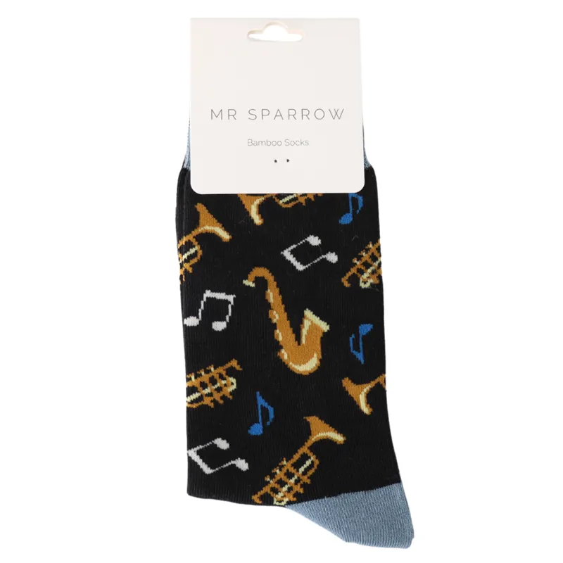 Mr Heron MR119 Bamboo Brass Band Socks Black-1