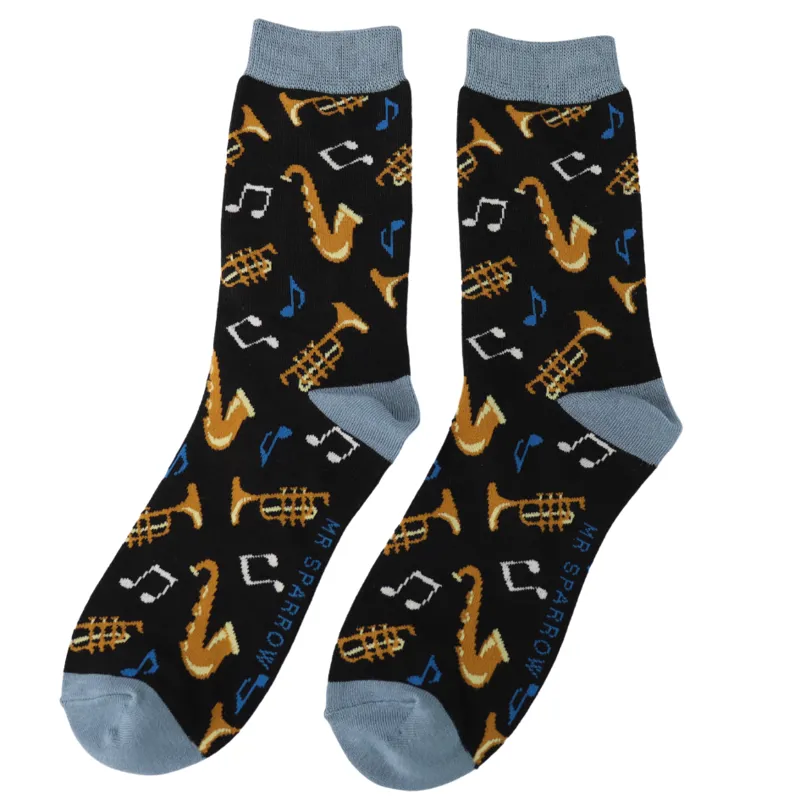 Mr Heron MR119 Bamboo Brass Band Socks Black