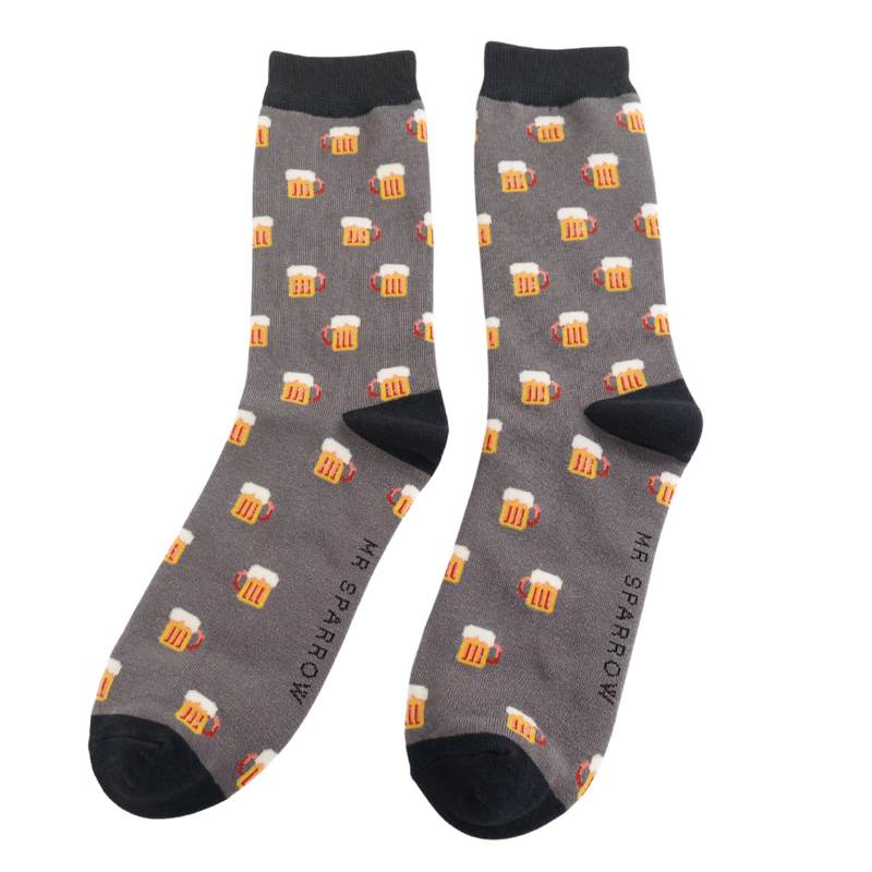 Mr Heron MR118  Bamboo Beer Socks Grey