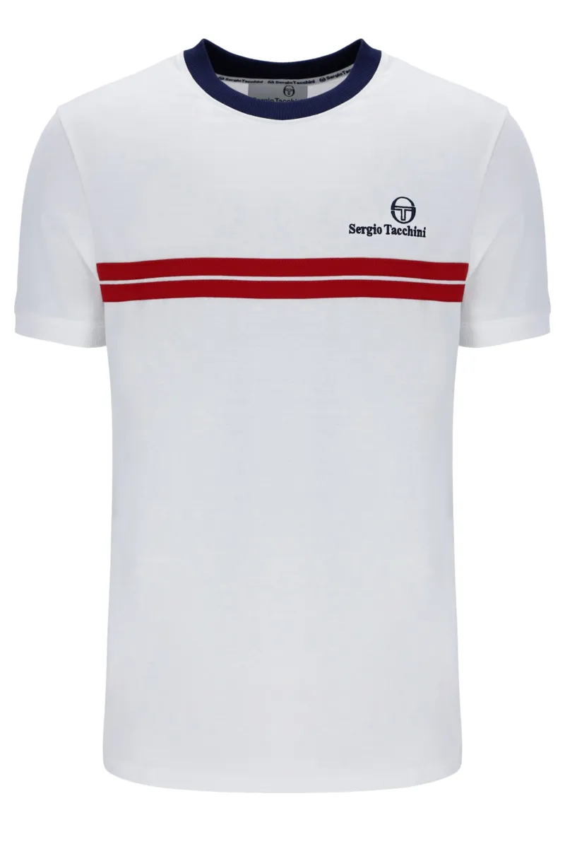 Sergio Tacchini New Supermac T-shirt White / Maritime / Rush-4