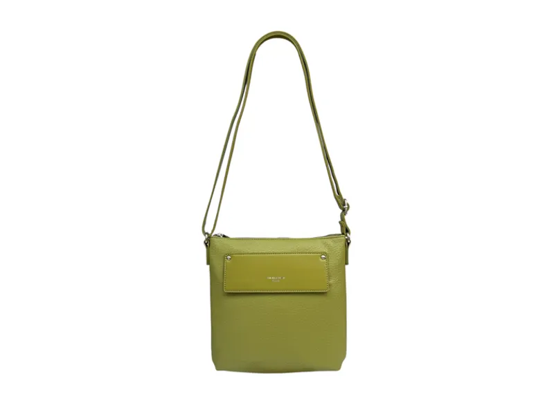 David Jones cross body bag with flap Lime-1