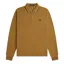 Fred Perry Long Sleeve Polo T-shirt Dark Caramel
