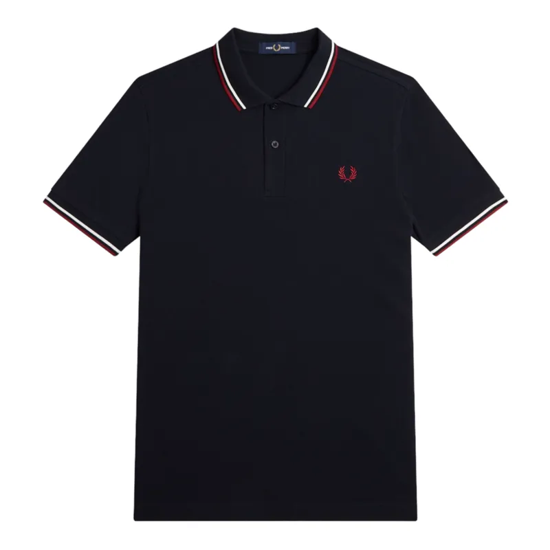 Fred Perry M3600-T55 Polo T-shirt Navy / Burnt Red / White