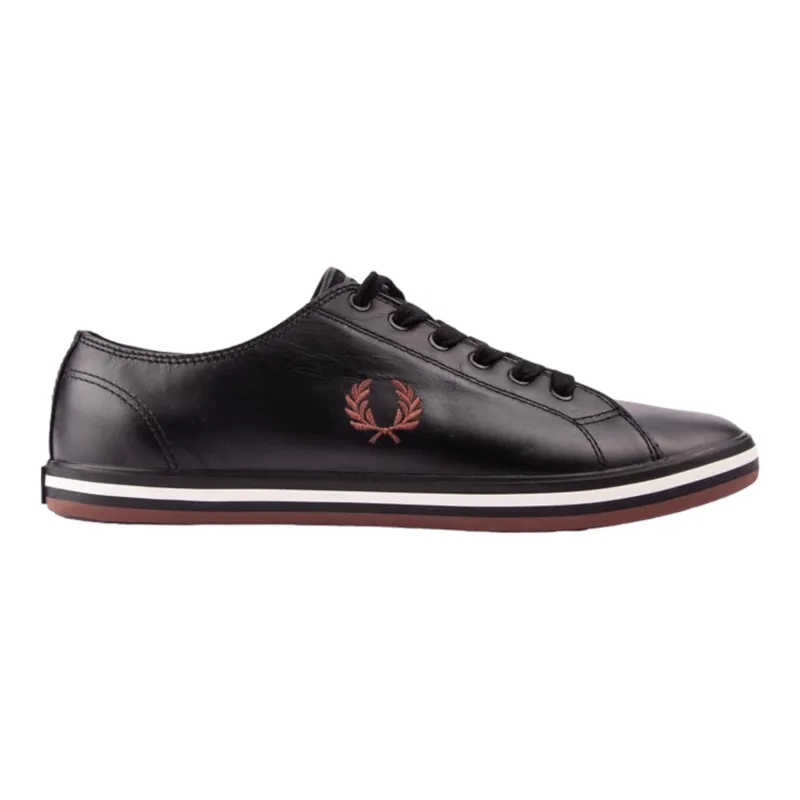 Fred Perry Kingston Leather Trainers Black SIZE 12 ONLY LAST PAIR-1