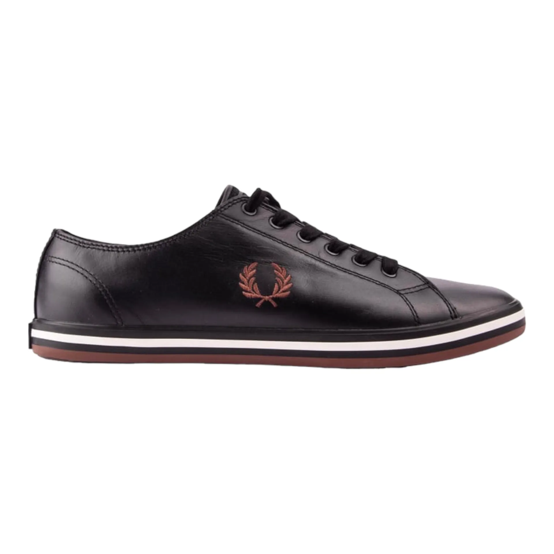 Fred Perry Kingston Leather Trainers Black SIZE 12 ONLY LAST PAIR