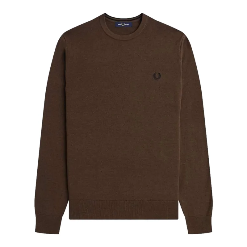 Fred Perry Classic Crew Neck Jumper Burnt Tobacco XXL ONLY