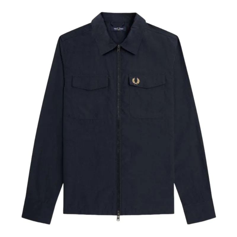 Fred Perry Lightweight Zip-Through Overshirt Navy