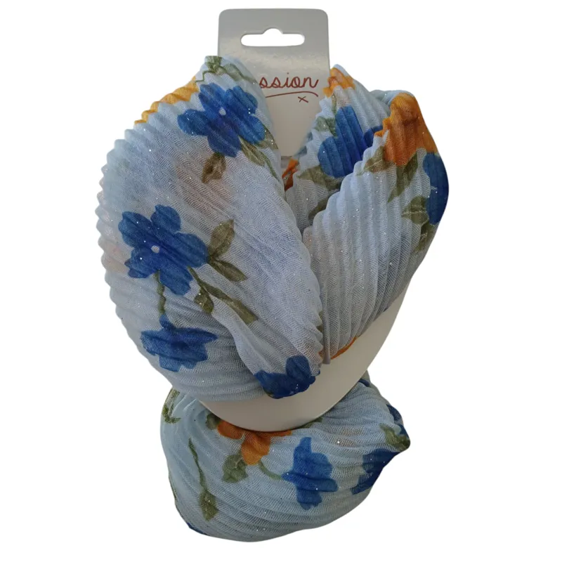 Passion Accessories floral print magnetic scarf Blue