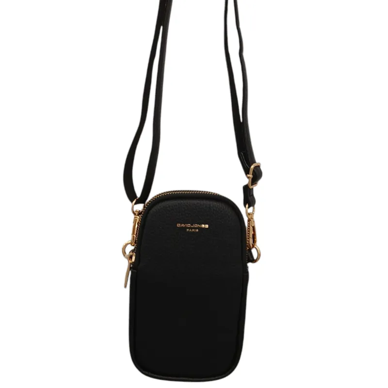 David Jones double zip pouch bag Black