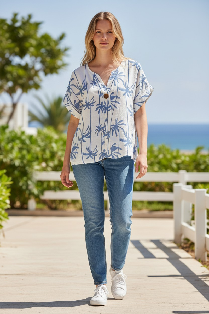 Paradiso palm tree top Blue