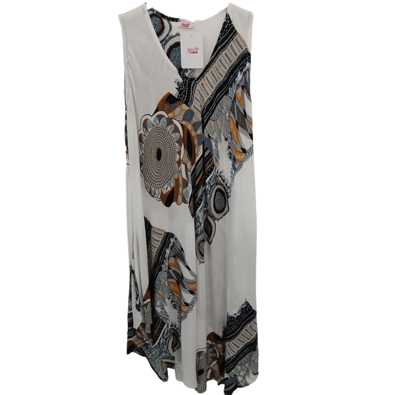 Goose Island abstract print dress White