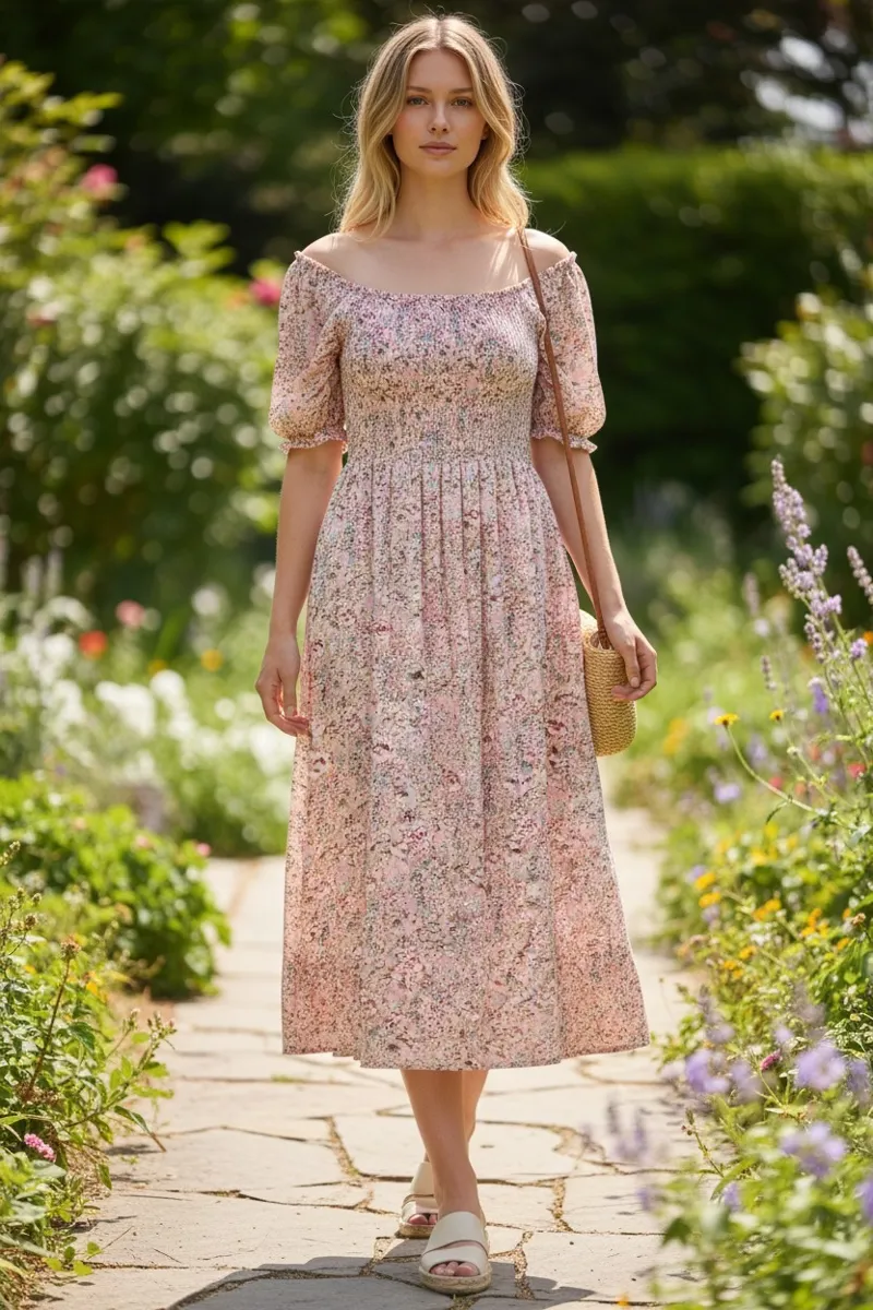 Goose Island ditsy floral maxi dress Pink