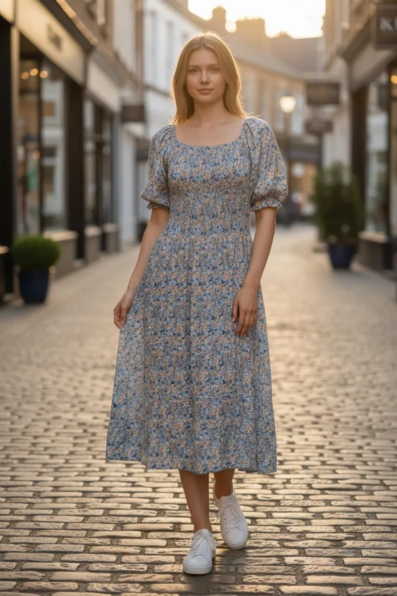 Goose Island ditsy floral maxi dress Blue