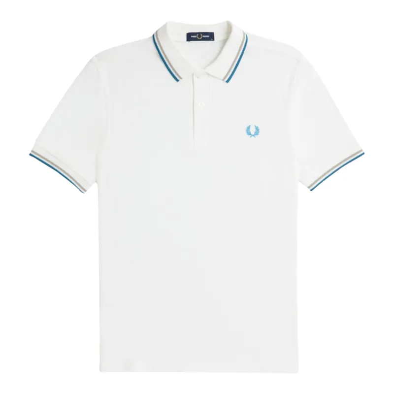 Fred Perry M3600-V36 Polo T-shirt Snow White-/Warm Grey/Ocean