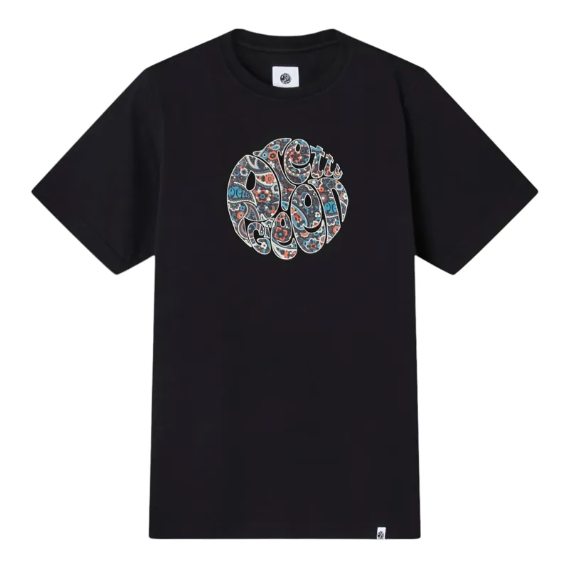 Pretty Green Wonderwall Paisley Logo T-shirt Black