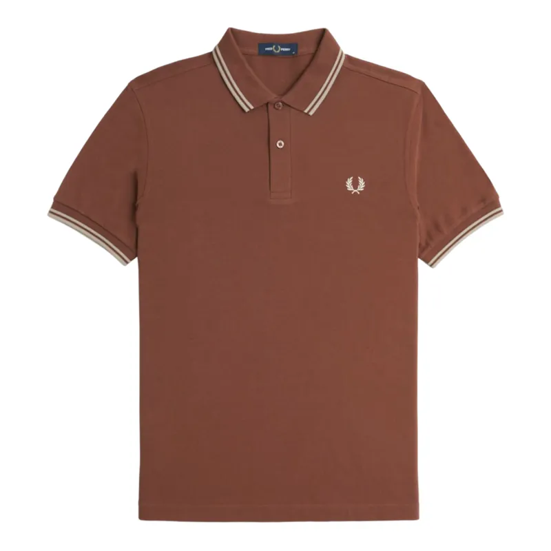 Fred Perry M3600-W52 Polo T-shirt Whiskey Brown / Porridge