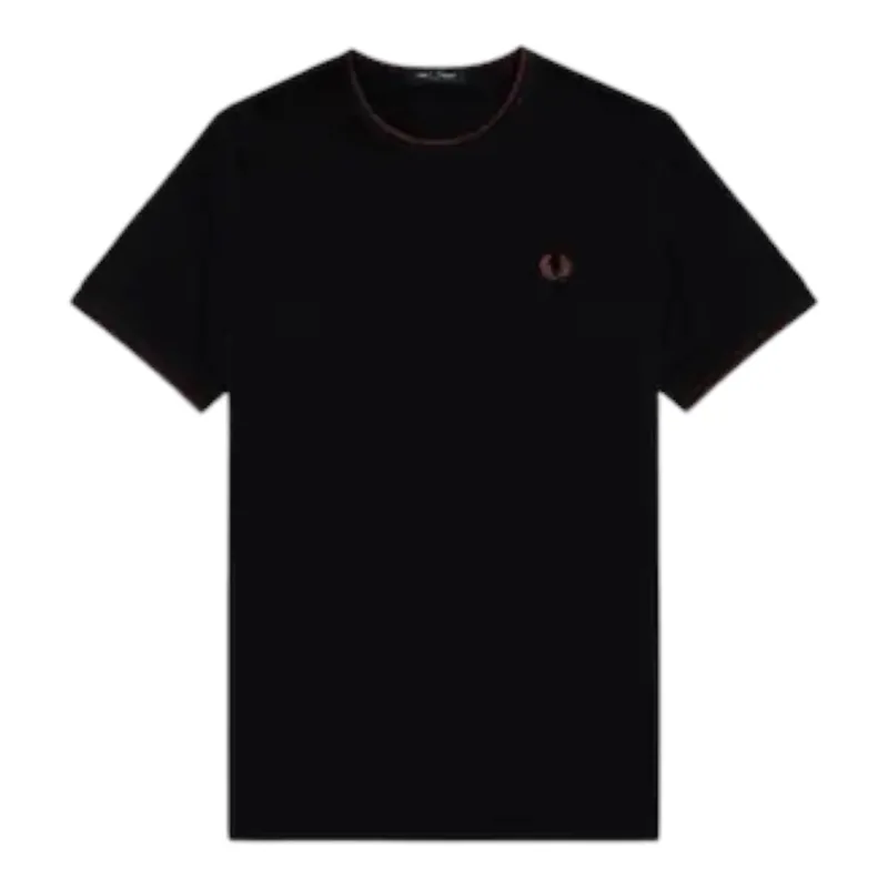 Fred Perry Twin Tipped T-shirt Black/Carrington Brick/Whiskey Brown 