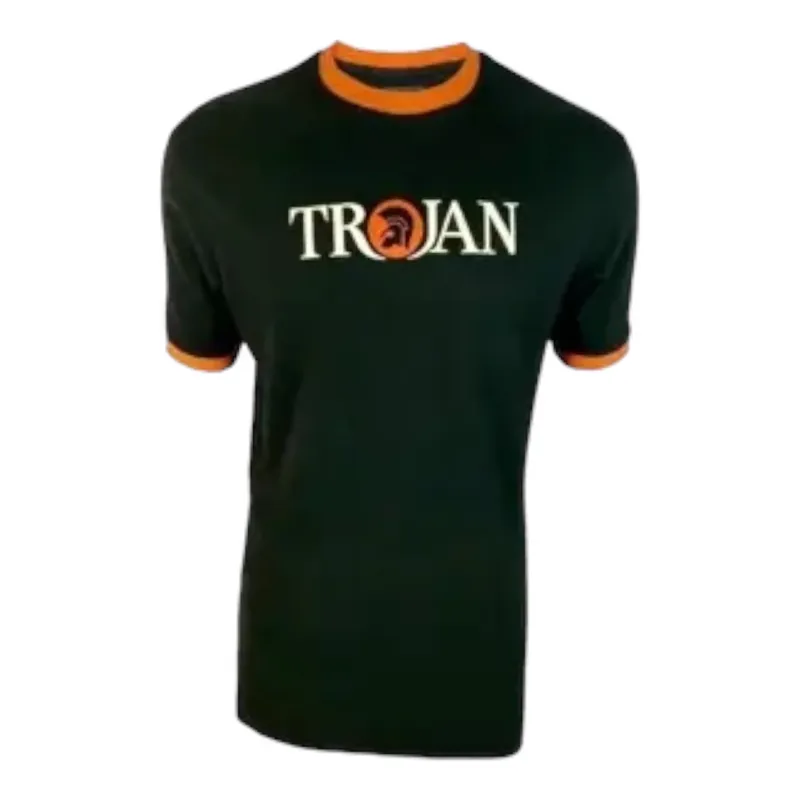 Trojan Logo Ringer T-Shirt Black