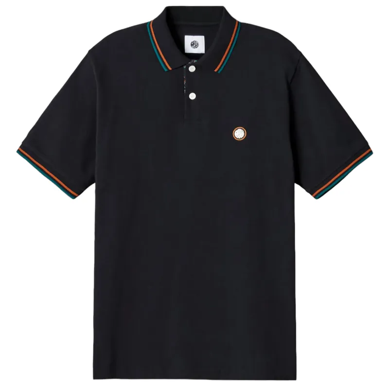 Pretty Green Wonderwall Paisley Placket Polo Black