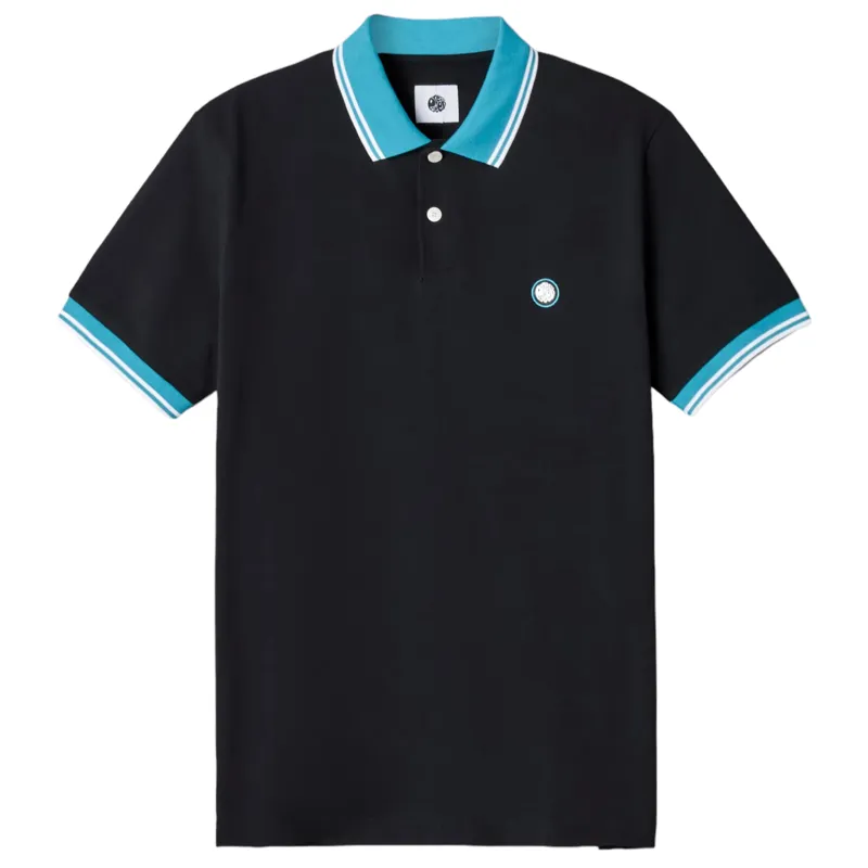 Pretty Green Tilby Contrast Collar Polo Black MEDIUM ONLY LAST ONE