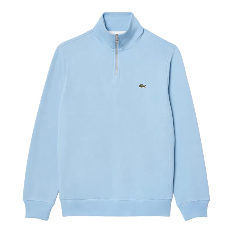 Lacoste Zip Neck Sweatshirt Pale Blue