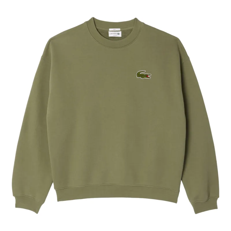 Lacoste SH2741 Unisex Loose Fit Big Croc Sweatshirt Khaki