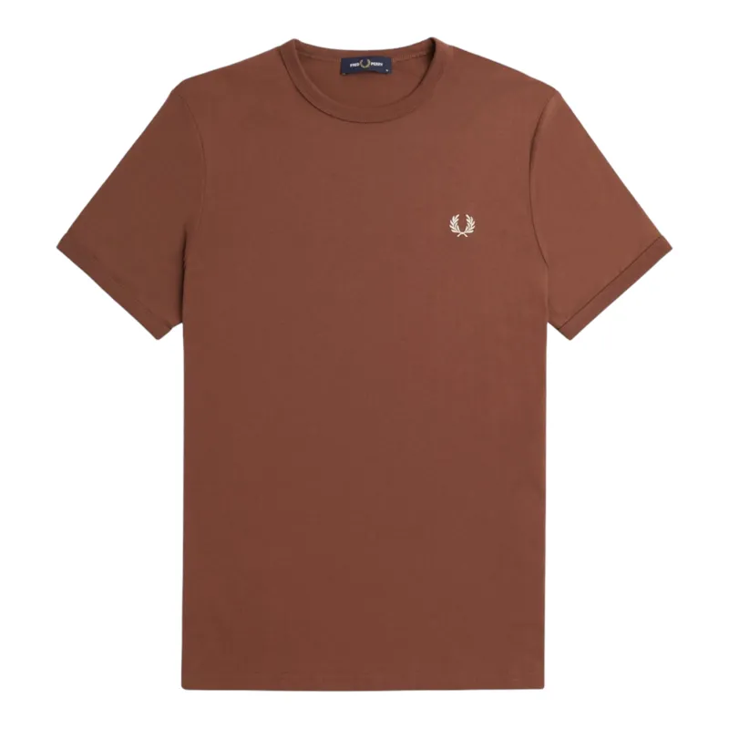 Fred Perry M3519-S54 Ringer T-shirt Whiskey Brown LARGE ONLY LAST ONE-4