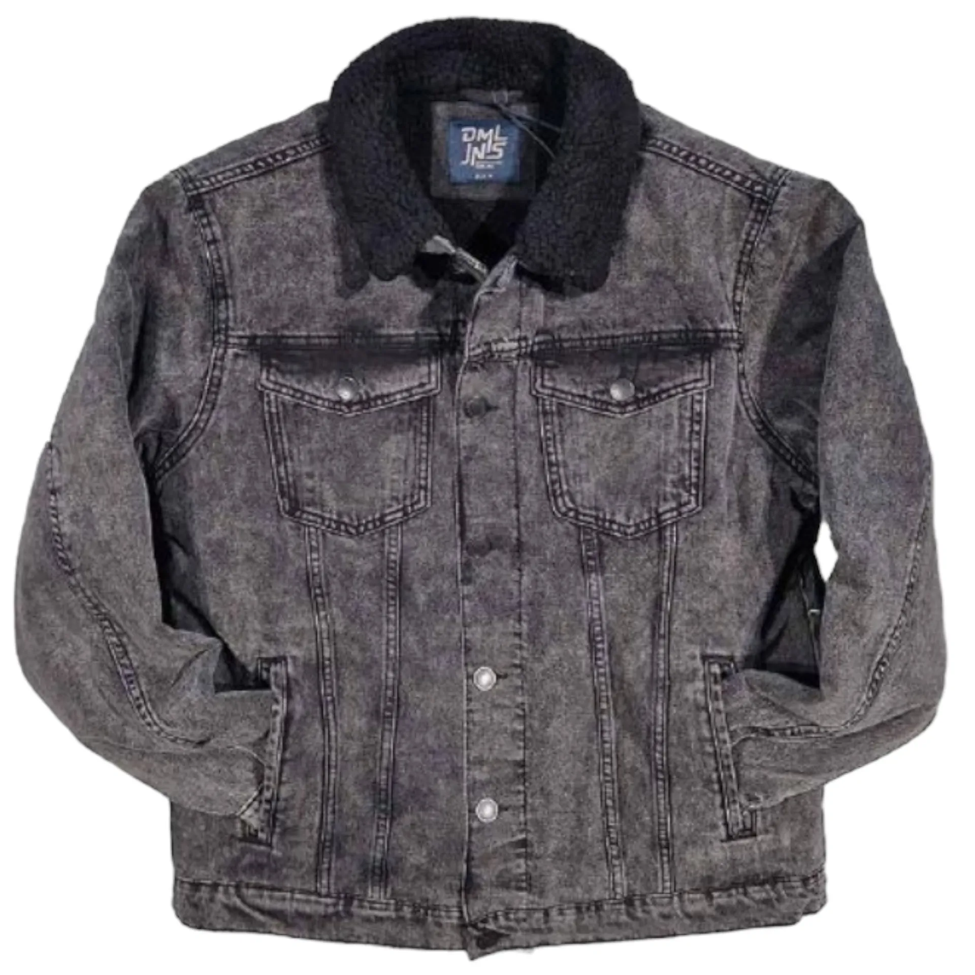 DML Denim Borg Lined Jacket Grey