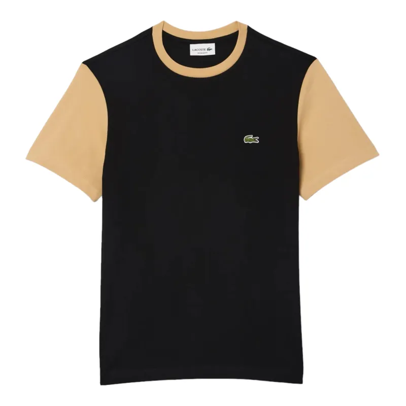 Lacoste Colourblock Jersey T-Shirt Black Beige