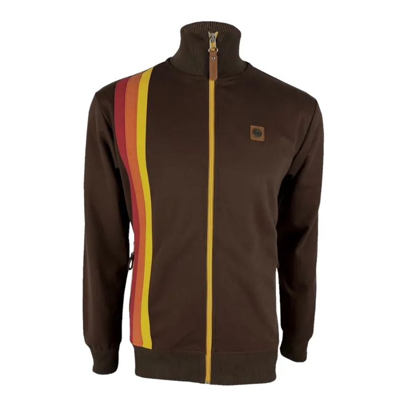 Trojan Racing Stripe Track Top Chocolate MEDIUM ONLY LAST ONE