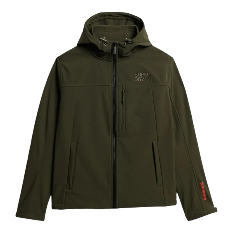 Superdry Hooded Soft Shell Trekker Jacket Army Khaki