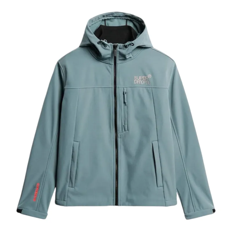 Superdry Hooded Soft Shell Trekker Jacket Stormy Blue