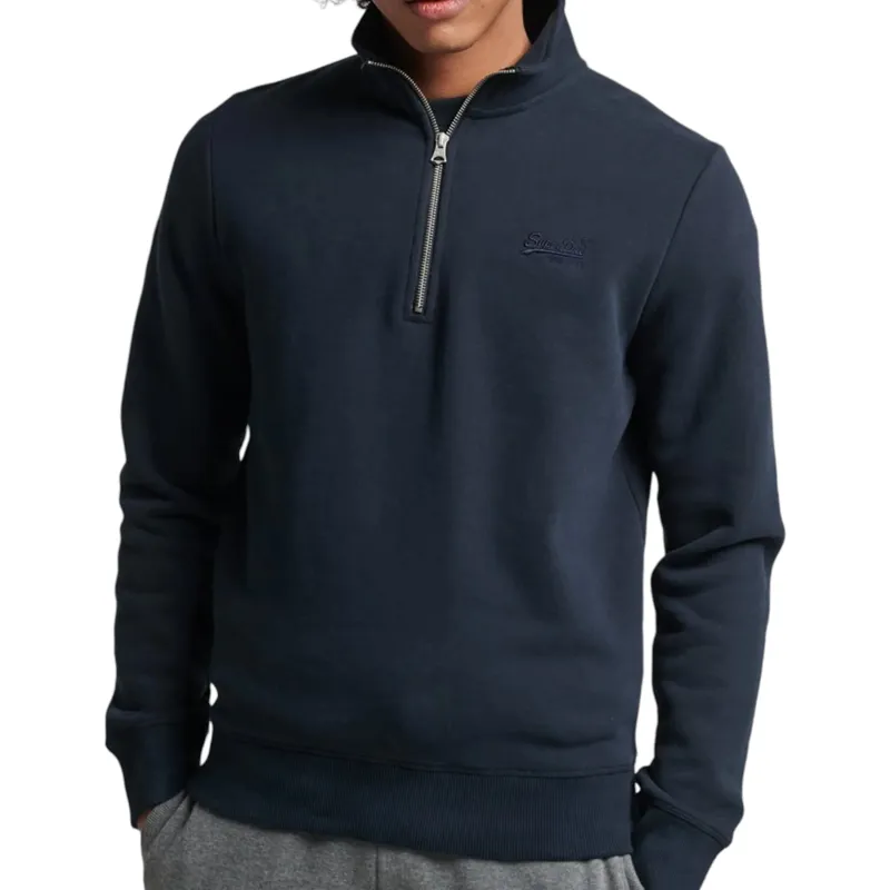 Superdry Zip Henley Sweatshirt Navy-4